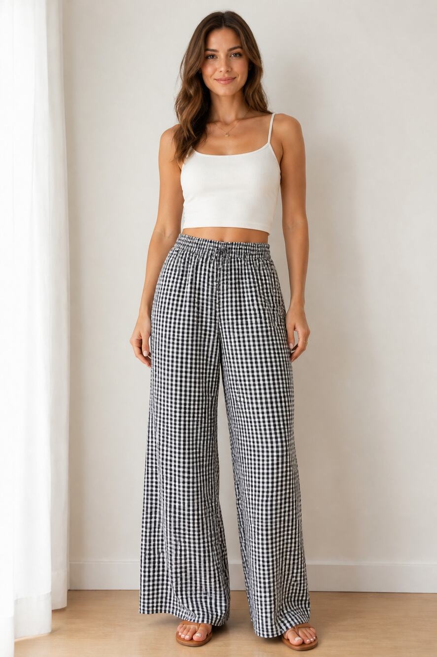 Better Together XS Black White Gingham Pants